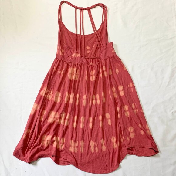 VTG Y2K 2000s Roxy Pink Summer Mini Sun Dress Size XL Beach Asymmetrical - Picture 2 of 7